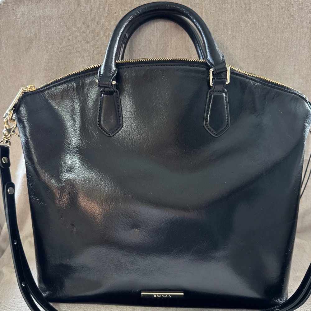 Brahmin Satchel Black Leather